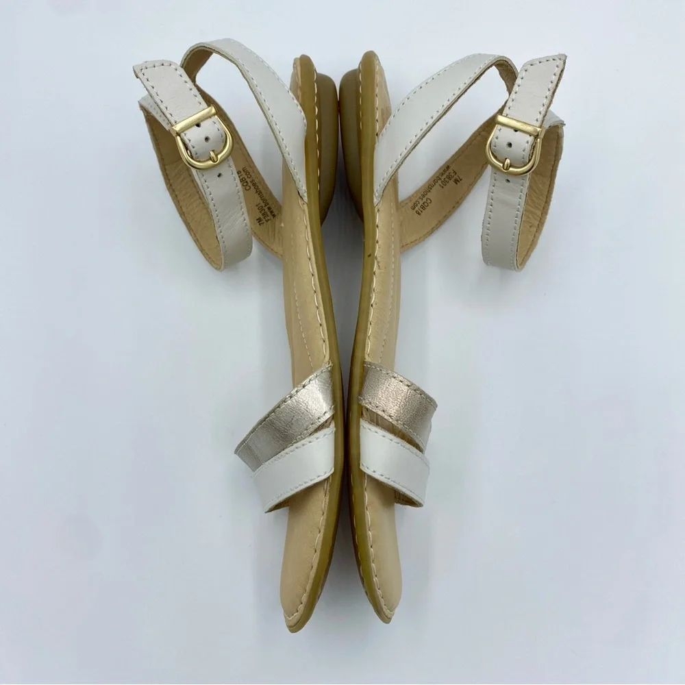 Born White Mai Easy Ankle Strap Sandals Size 7